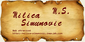 Milica Simunović vizit kartica